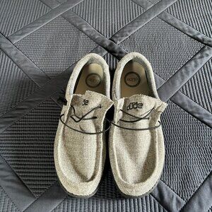 Hey Dude Wally Linen Gray/ Black New No Box